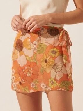 WET Sheer Floral Mini Skirt Cover-Up nwot